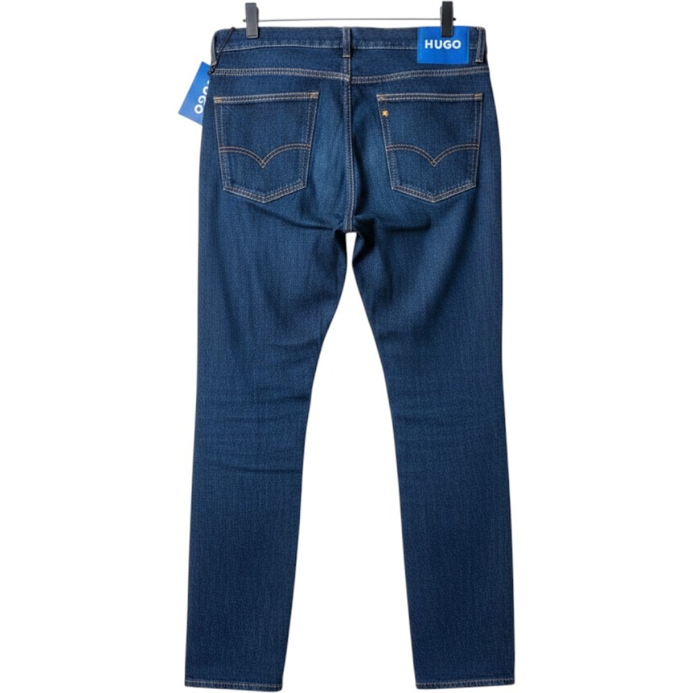 Hugo Boss Ash Slim Fit Jeans Dark Wash Blue Denim Mens 36x32 casual comfort NEW